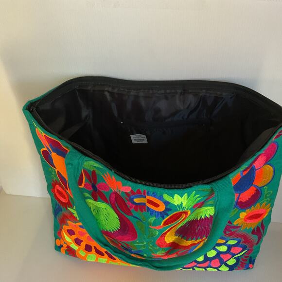 Handmade Mexican Peacock Tote Bag Ethically - Picture 5 of 14